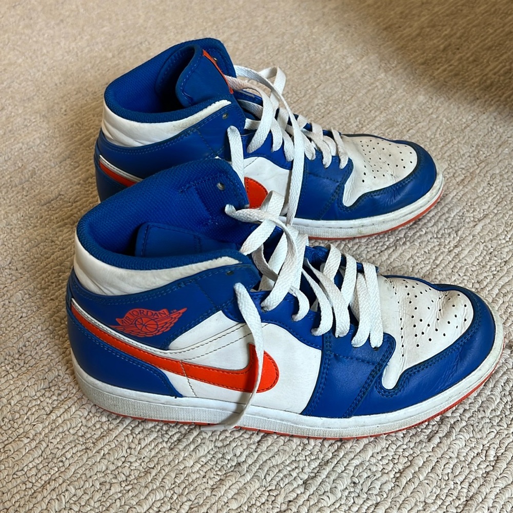 Men’s Jordan Sneakers, Size 8, Blue and Orange